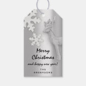 Gelukkig nieuwjaar feestelijke feestdag in Silver Cadeaulabel (Voorkant)