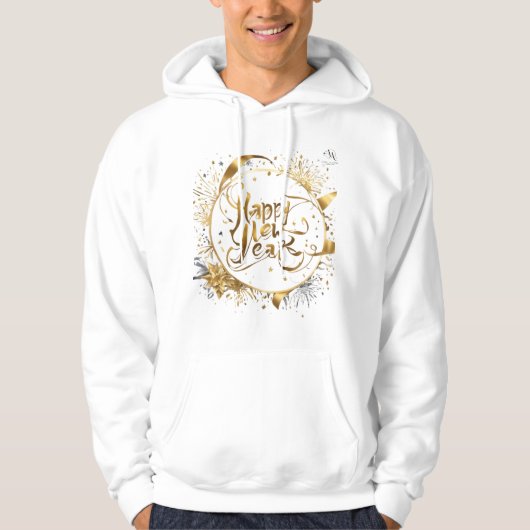 Gelukkig Nieuwjaar" Feestelijke Hoodie (Voorkant)