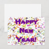 Gelukkig nieuwjaar feestelijke kleurrijke Confetti Briefkaart (Voorkant / Achterkant)