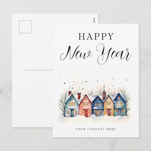 Gelukkig Nieuwjaar feestelijke zaken Feestdagenkaart (Voorkant / Achterkant)