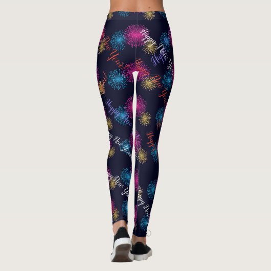 Gelukkig nieuwjaar! Fireworks zwart Leggings (Achterkant)