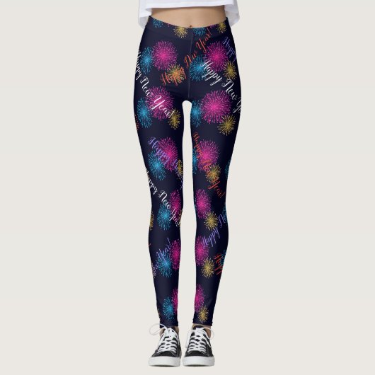 Gelukkig nieuwjaar! Fireworks zwart Leggings (Voorkant)