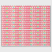 Gelukkig Nieuwjaar Floral Geometric Cadeaupapier (Vlak)