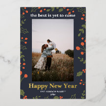 Gelukkig Nieuwjaar Folie 1 Foto Loofwerk Botanisch