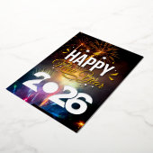 Gelukkig nieuwjaar folie uitnodiging (Gedraaid)