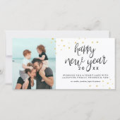 Gelukkig Nieuwjaar Foto Feestelijke Chic Gold Conf Feestdagenkaart (Voorkant)