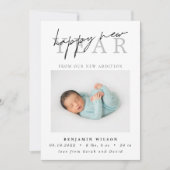 Gelukkig Nieuwjaar Foto Geboorte Aankondiging (Voorkant)