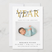 Gelukkig Nieuwjaar Foto Geboorte Aankondiging (Voorkant)