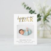 Gelukkig Nieuwjaar Foto Geboorte Feestdagenkaart (Staand voorkant)