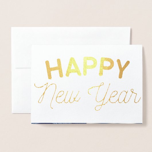 Gelukkig Nieuwjaar - foto van uw kind Folie Kaarten (Voorkant met envelop)