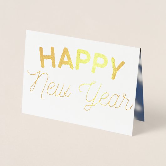 Gelukkig Nieuwjaar - foto van uw kind Folie Kaarten (Voorkant)