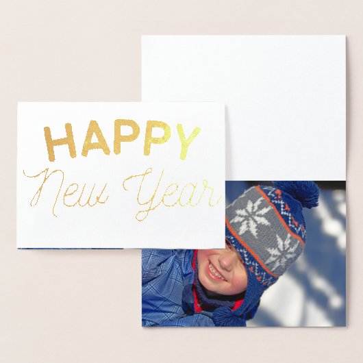 Gelukkig Nieuwjaar - foto van uw kind Folie Kaarten (Display)