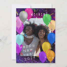 Gelukkig Nieuwjaar fotoballon Feestdagenkaart