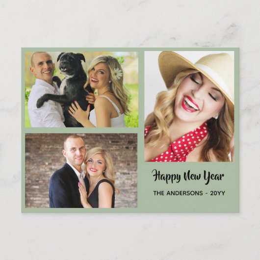 Gelukkig Nieuwjaar - FOTOCOLLAGE - Persoonlijk 2 Feestdagenkaart (Voorkant)
