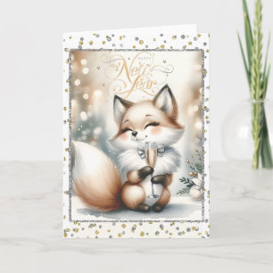 Gelukkig nieuwjaar Fox Kaart