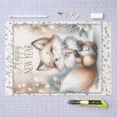 Gelukkig nieuwjaar Fox Tissuepapier (Craft)