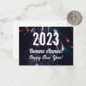 Gelukkig Nieuwjaar Frans  Notitiekaartje (Voorkant / Achterkant in situ)
