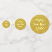 Gelukkig Nieuwjaar Geel Confetti (Achterkanten)
