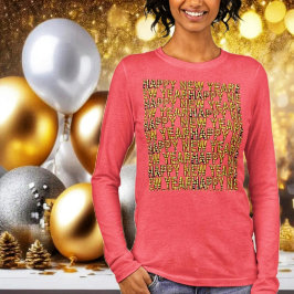 Gelukkig Nieuwjaar Geel-Gld Tri-Blend Shirt