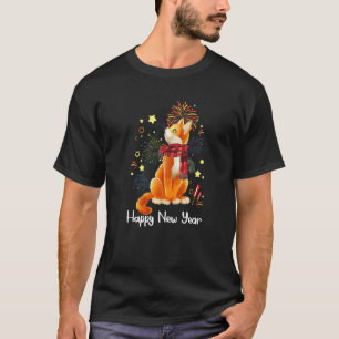 Gelukkig Nieuwjaar Gelukkig Miauwjaar Kat T-shirt