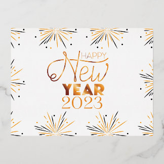 Gelukkig nieuwjaar - Gelukkig nieuwjaar 2023 Folie Feestdagen Briefkaart