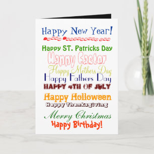 Gelukkig Nieuwjaar! Gelukkig Valentijnsdag, Happy Feestdagen Kaart