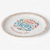 Gelukkig Nieuwjaar gepersonaliseerd Papieren Bordje (Gekanteld)