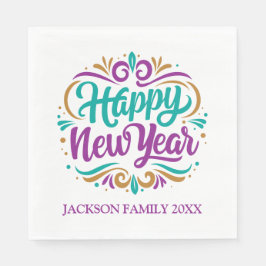 Gelukkig Nieuwjaar gepersonaliseerd Servet