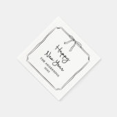 Gelukkig nieuwjaar! Gepersonaliseerde zwart-witte  Servet (Hoek)