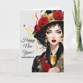 "Gelukkig Nieuwjaar" gevouwen aankondiging Kaart