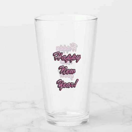 Gelukkig nieuwjaar glas (Achterkant)