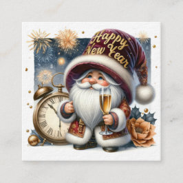Gelukkig Nieuwjaar Gnome Series Informatiekaartje