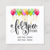 Gelukkig Nieuwjaar Gnome Series Vierkante Visitekaartje (Achterkant)