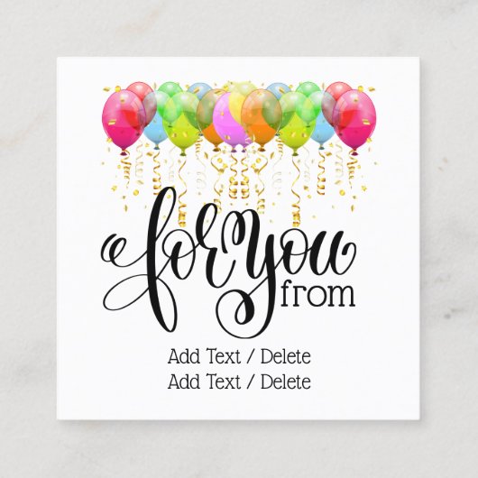 Gelukkig Nieuwjaar Gnome Series Vierkante Visitekaartje (Achterkant)