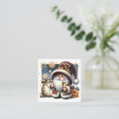 Gelukkig Nieuwjaar Gnome Series Vierkante Visitekaartje (Staand voorkant)