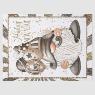 Gelukkig Nieuwjaar Gnome Tissuepapier