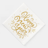 Gelukkig Nieuwjaar Gold Calligrafie Script Servet (Hoek)