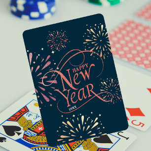 Gelukkig Nieuwjaar Gold Foil Script Pokerkaarten