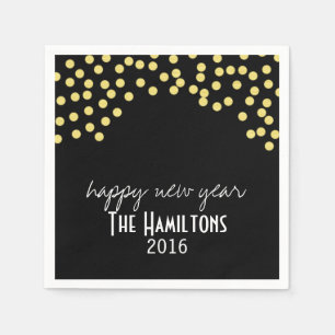 Gelukkig Nieuwjaar Gold Glitter Cocktail Party Ser Servet