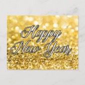 Gelukkig Nieuwjaar Gold Glitter Glam 2024 Party Briefkaart (Voorkant)