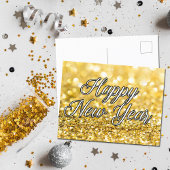 Gelukkig Nieuwjaar Gold Glitter Glam 2024 Party Briefkaart