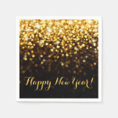 Gelukkig Nieuwjaar Gold Glitter Sparkle New Years Servetten (Voorkant)