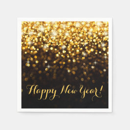 Gelukkig Nieuwjaar Gold Glitter Sparkle New Years Servetten