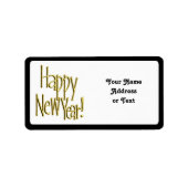 Gelukkig nieuwjaar - Gold Text Etiket (Voorkant)