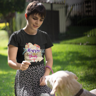Gelukkig nieuwjaar: Golden Retrievers Unisex Custo T-shirt
