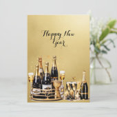 Gelukkig Nieuwjaar Goud en Zwarte Zakelijke Kaart (Staand voorkant)