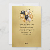 Gelukkig Nieuwjaar Goud en Zwarte Zakelijke Kaart (Achterkant)