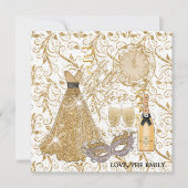 Gelukkig Nieuwjaar Goud  Feestdagenkaart (Voorkant)