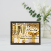 Gelukkig Nieuwjaar Gouden Champagne glazen Kaart (Staand voorkant)