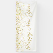 Gelukkig Nieuwjaar Gouden Confetti Spandoek (Verticaal)